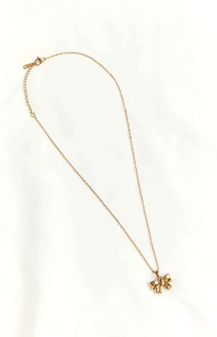 Landon Gold Bow Necklace