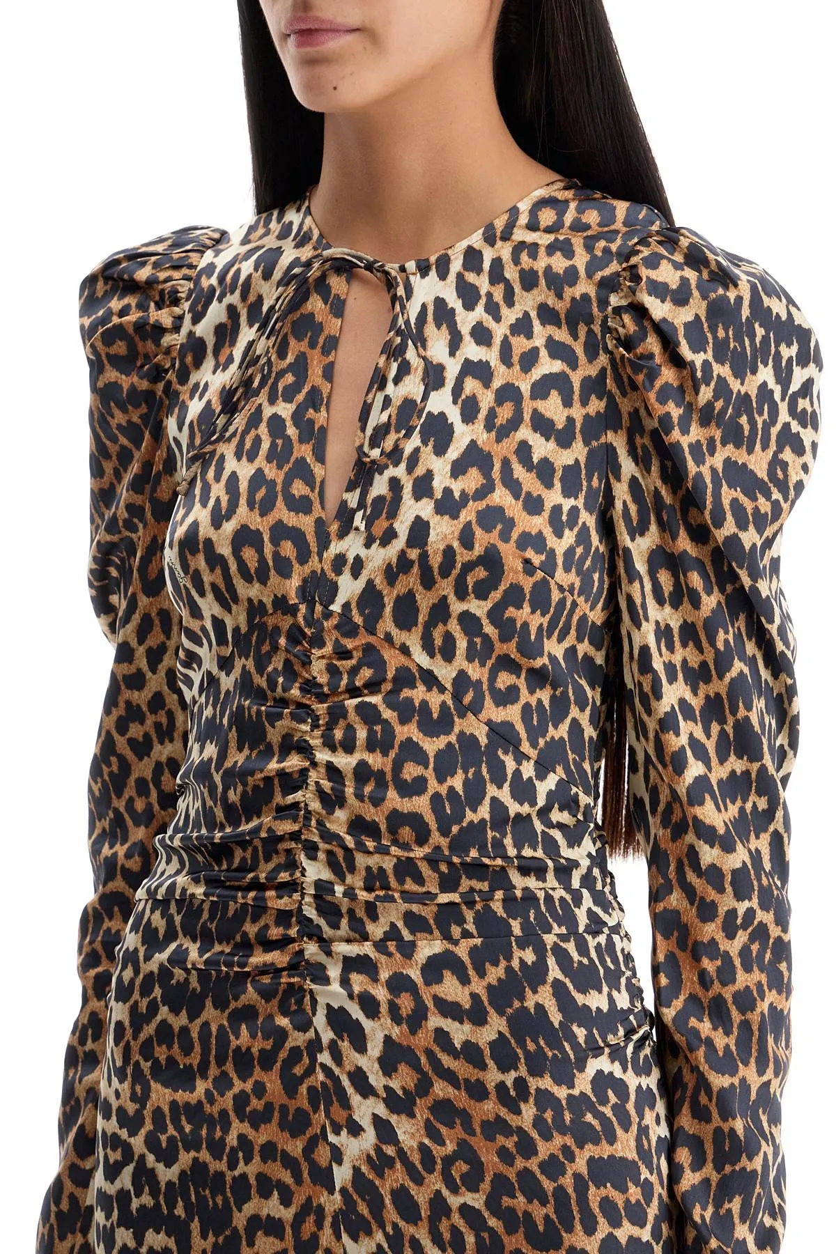Leopard Print Satin Dress