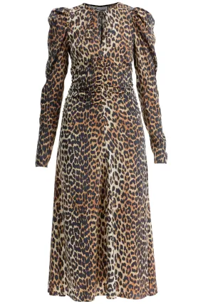 Leopard Print Satin Dress