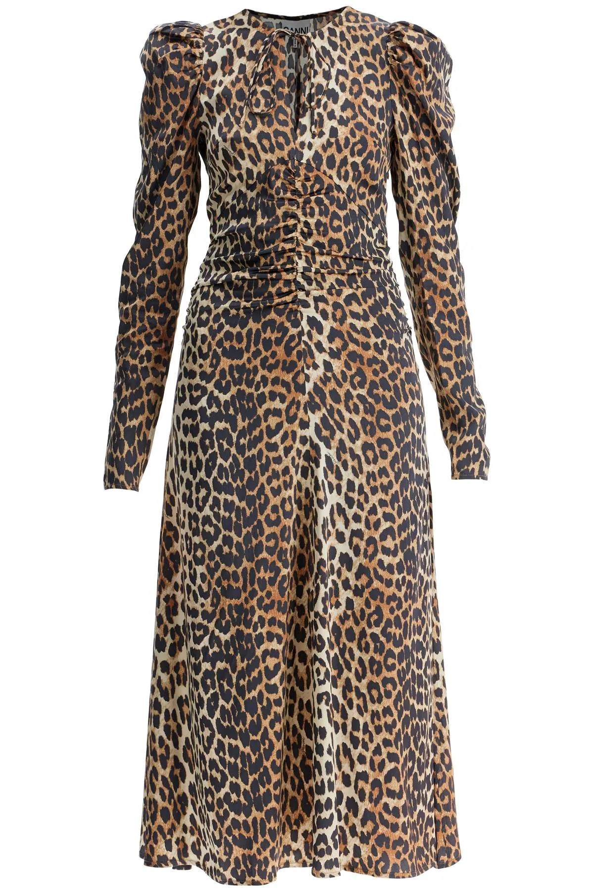 Leopard Print Satin Dress