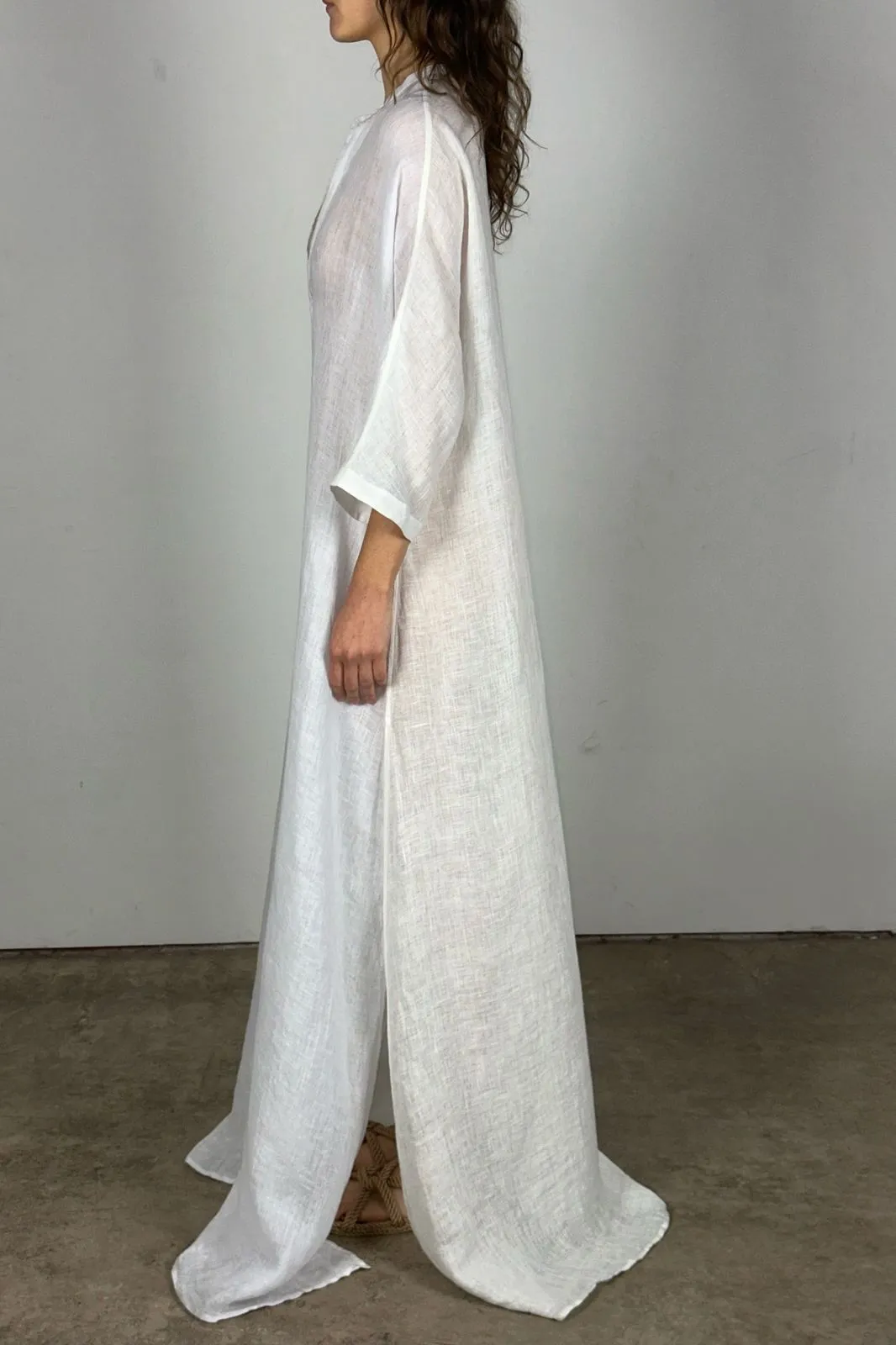 linen gauze floor length caftan