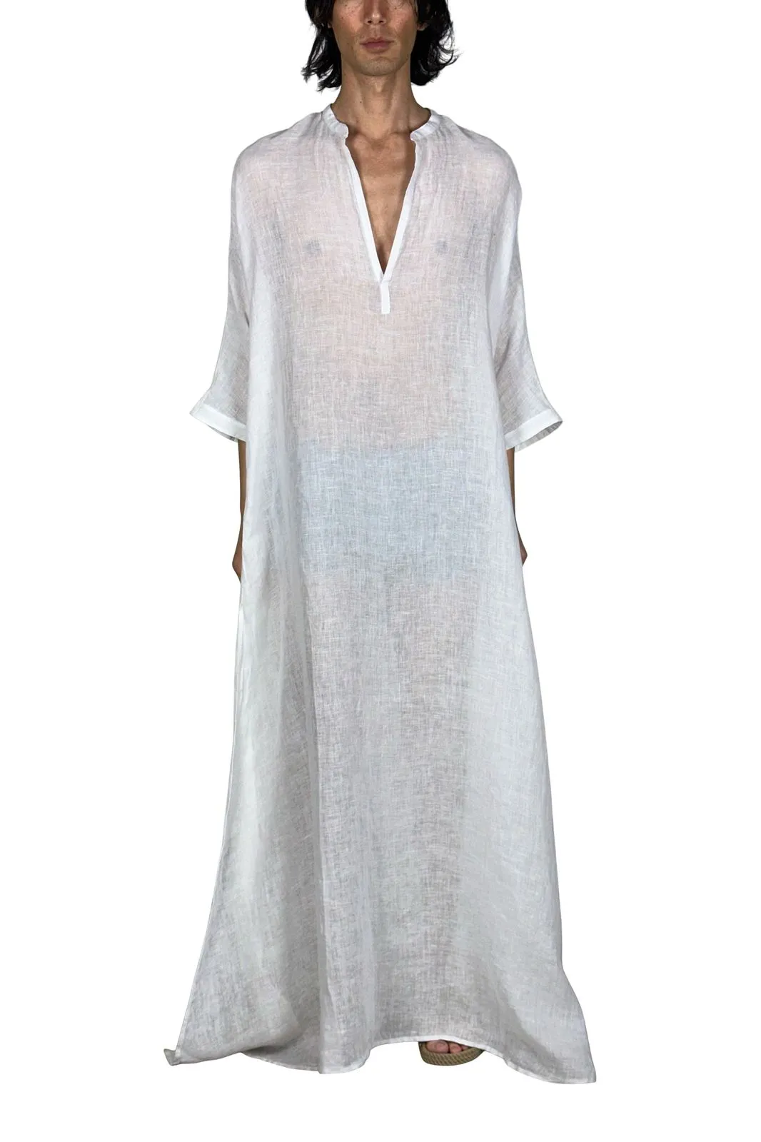 linen gauze floor length caftan
