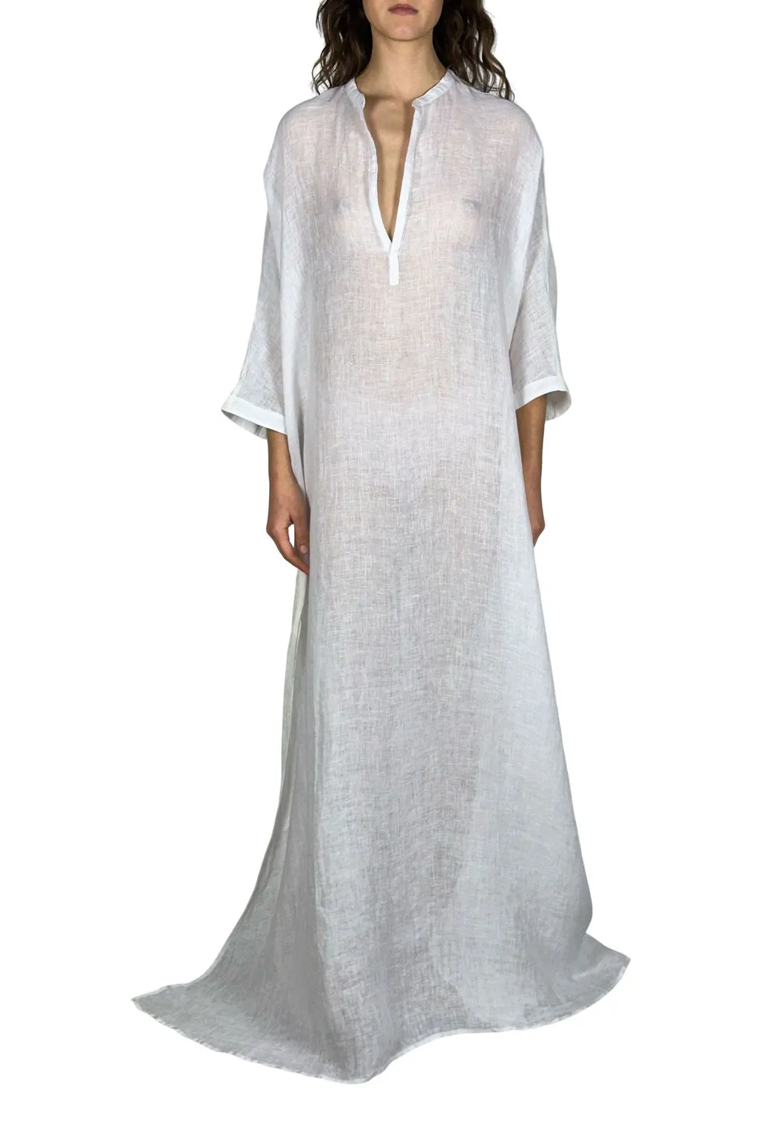 linen gauze floor length caftan