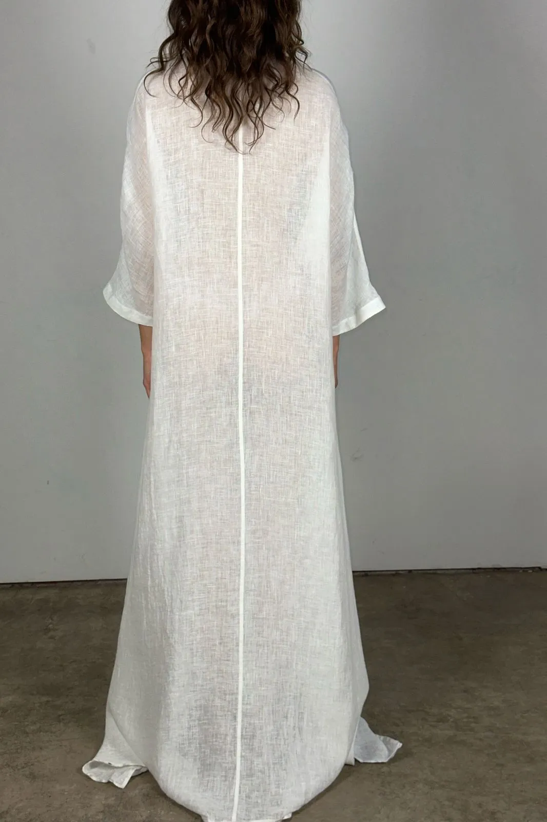 linen gauze floor length caftan