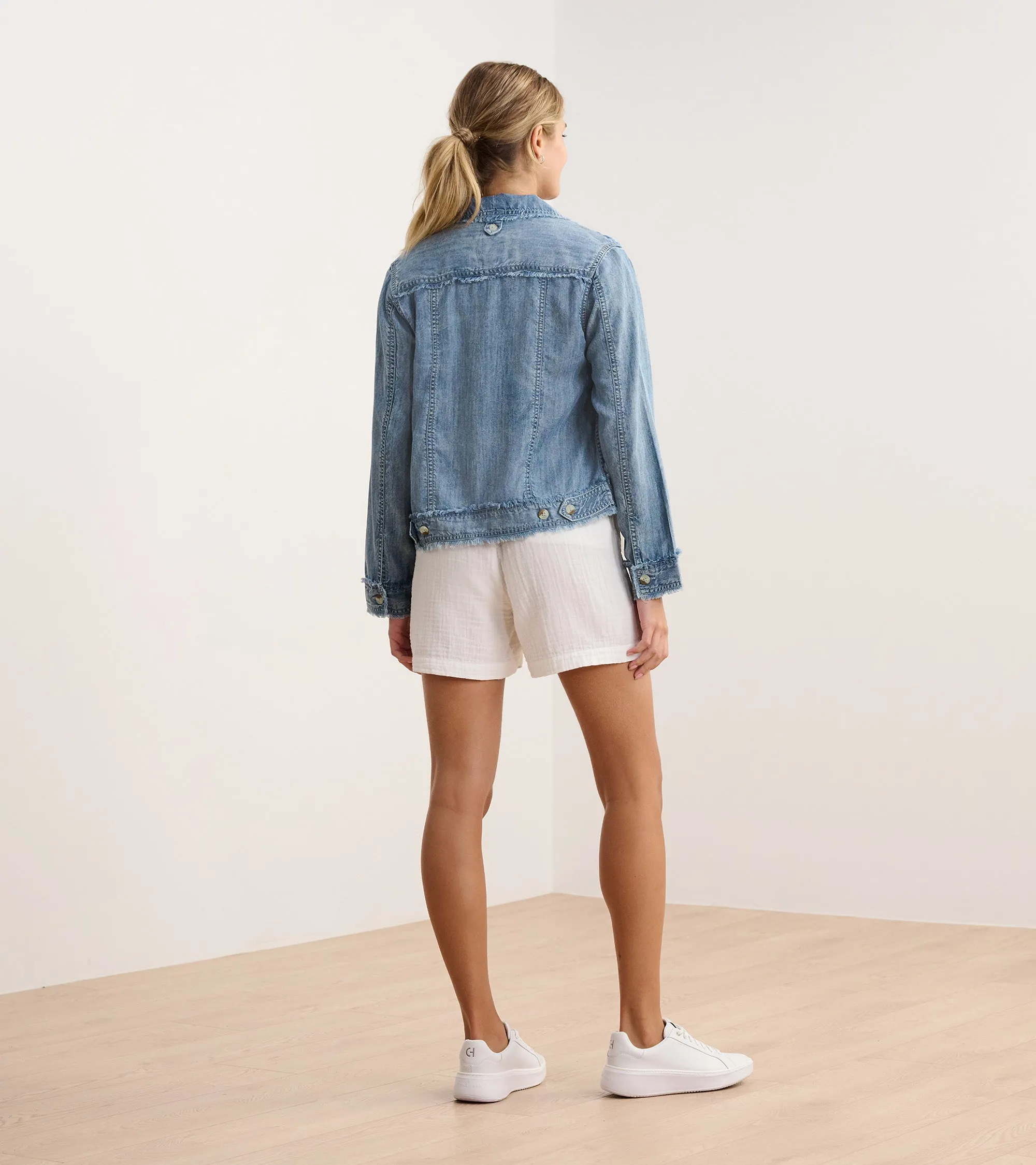 Linen Jacket - Blue Acid Wash