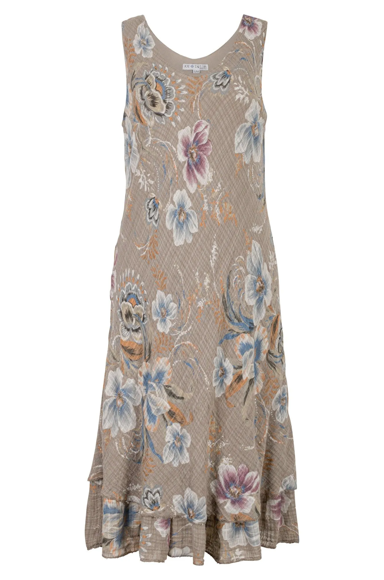 Made in Italy V neck Dress | TAUPE GARDEN | 0302A1