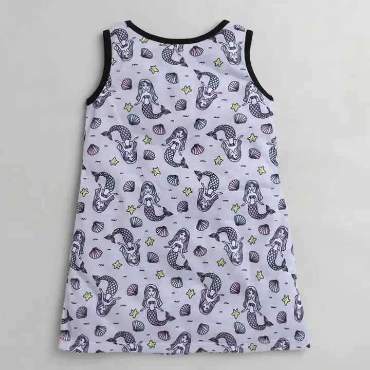 Mermaid Printed Dress - Grey