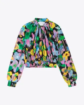 MINI FLORAL BOMBER - FLOWERS PRINT