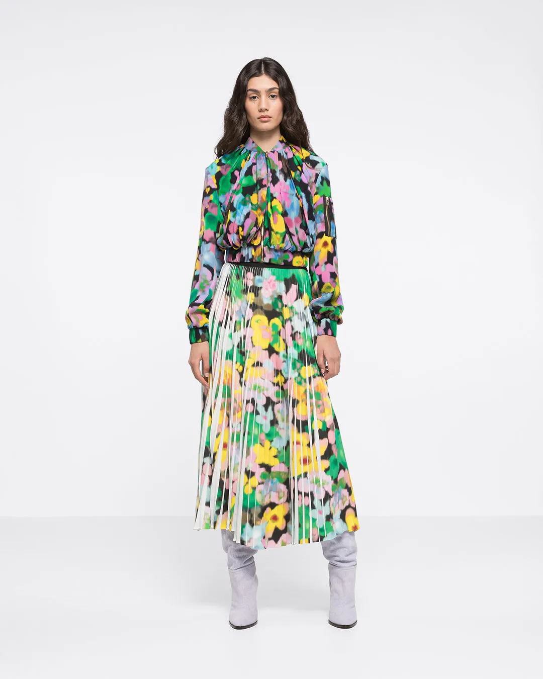 MINI FLORAL BOMBER - FLOWERS PRINT