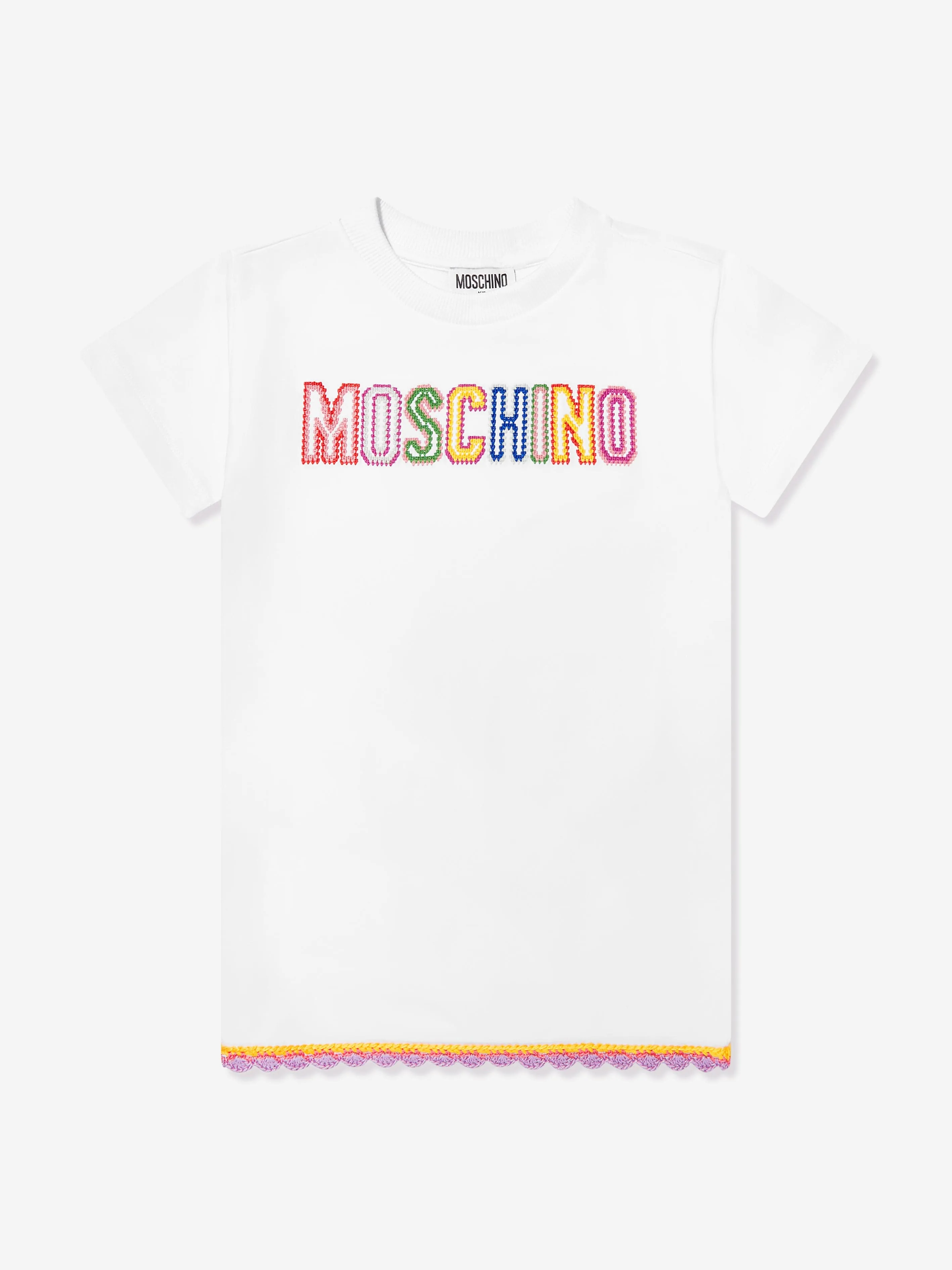 Moschino Girls Logo T-Shirt Dress in White