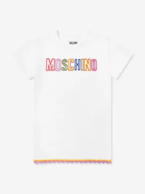 Moschino Girls Logo T-Shirt Dress in White