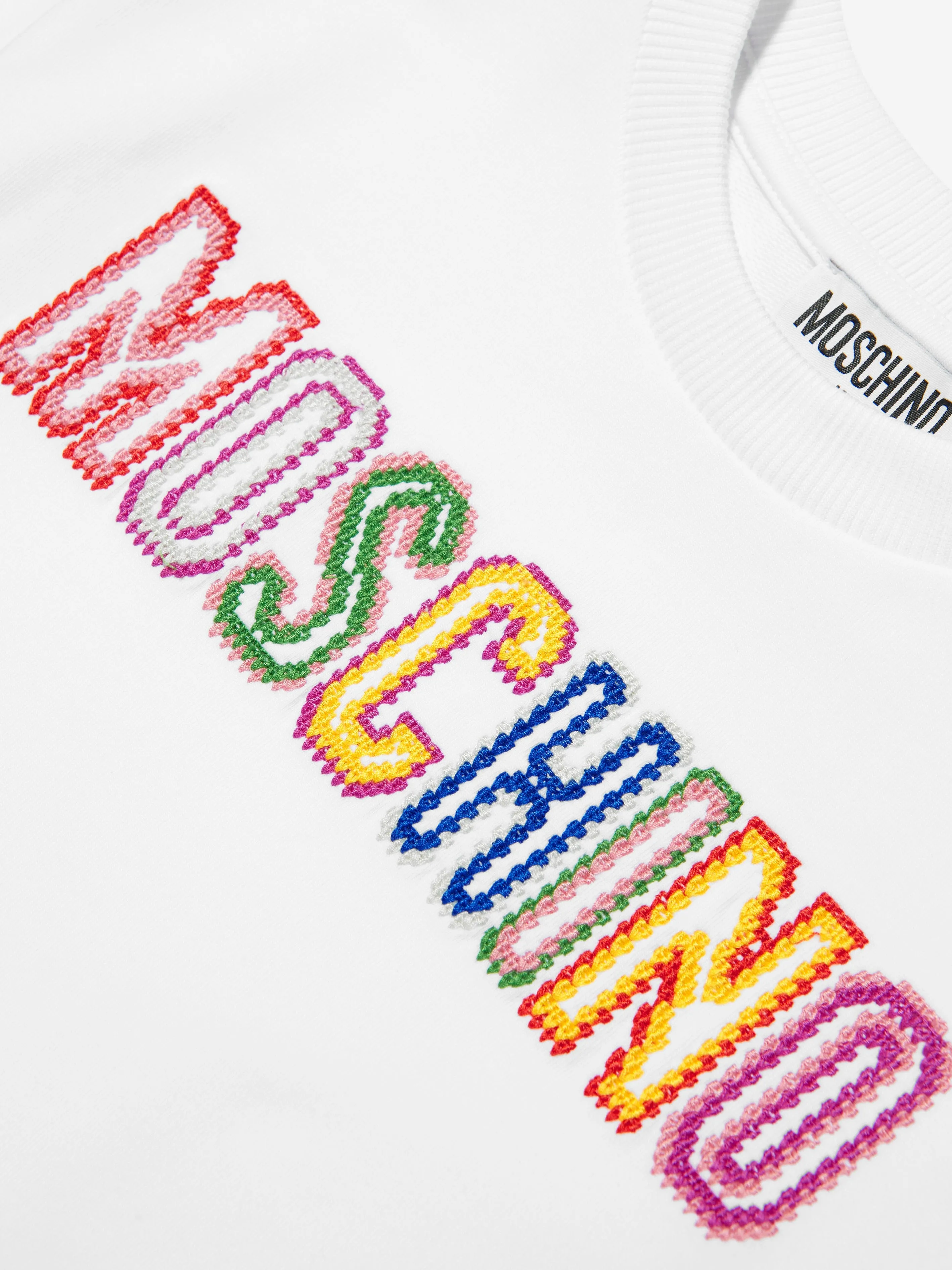 Moschino Girls Logo T-Shirt Dress in White