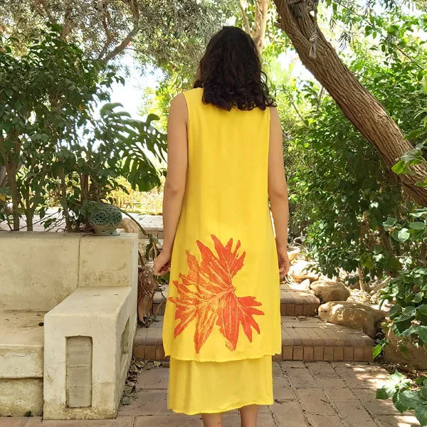 N1/U Sleeveless Two-Layer Dress-Aspen Yellow