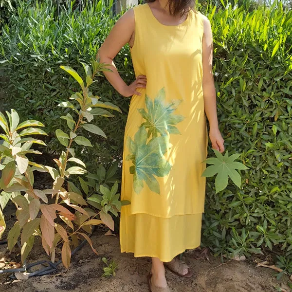 N1/U Sleeveless Two-Layer Dress-Aspen Yellow