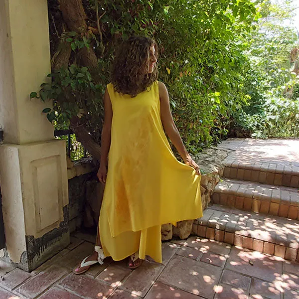 N1/U Sleeveless Two-Layer Dress-Aspen Yellow