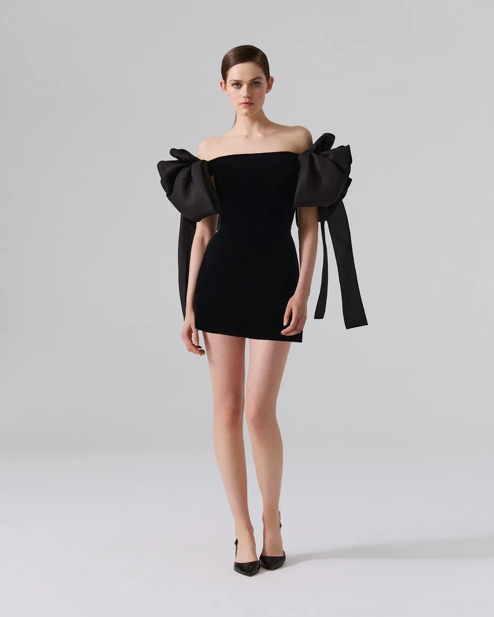 Off-The-Shoulder Velvet Mini Dress