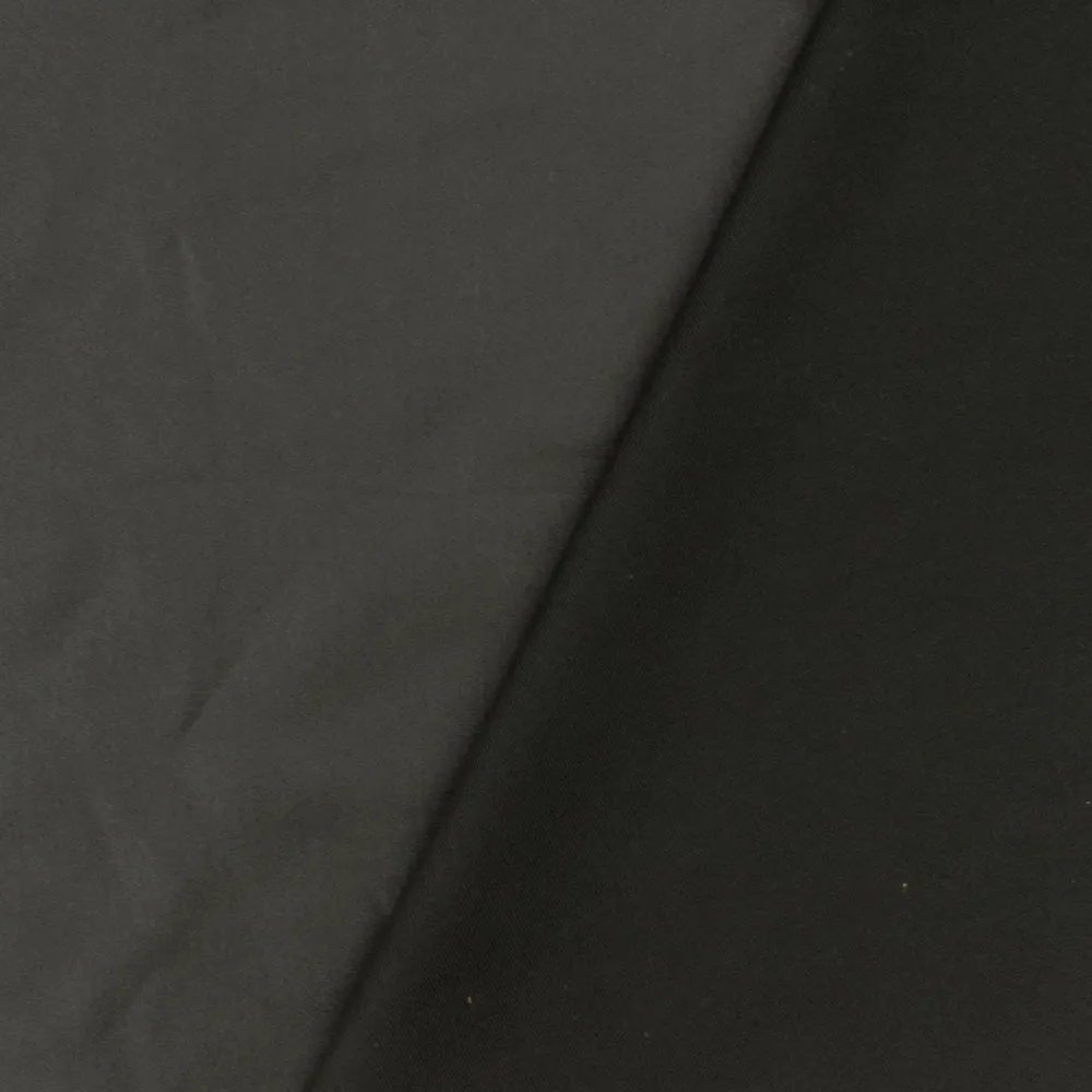 Oil Black Solid Stretch Polyester Satin Tricot Knit Fabric