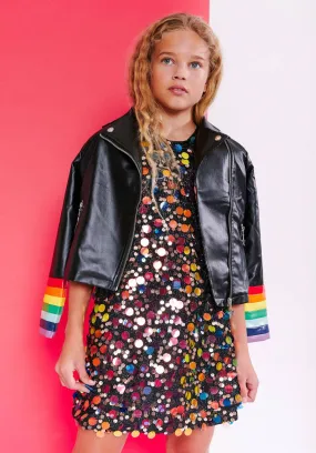 Paillette Stardust Sequin Dress Black