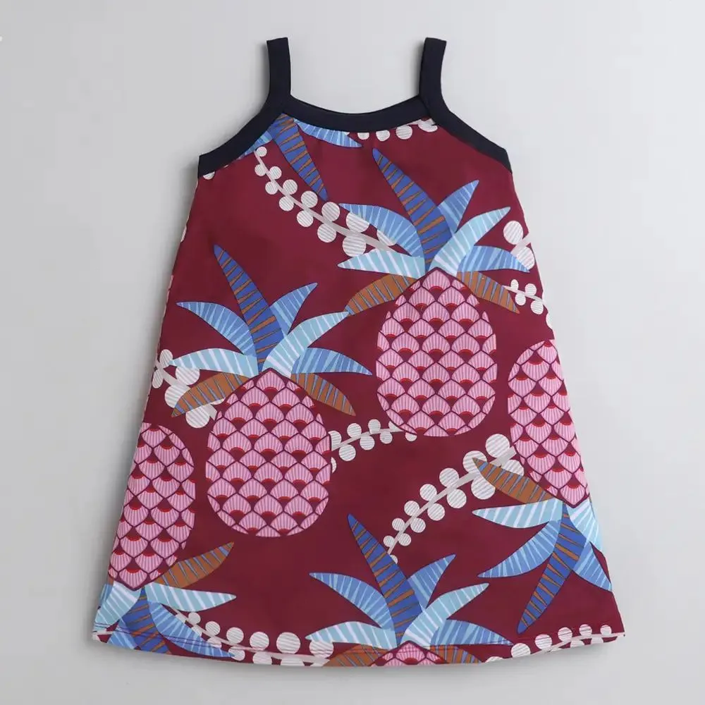 Pineapple Printed Closed Strap Dress
