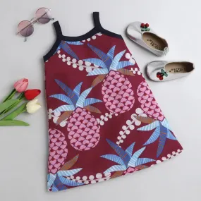 Pineapple Printed Closed Strap Dress