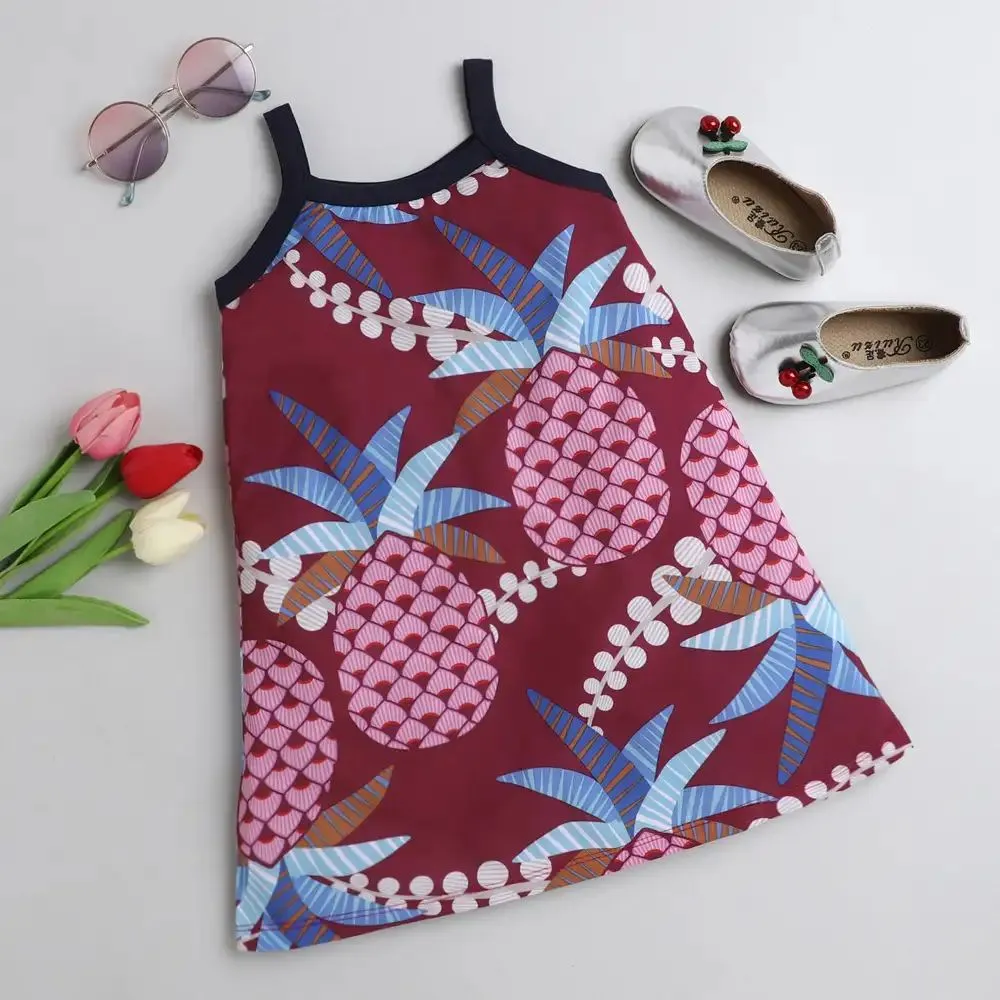 Pineapple Printed Closed Strap Dress