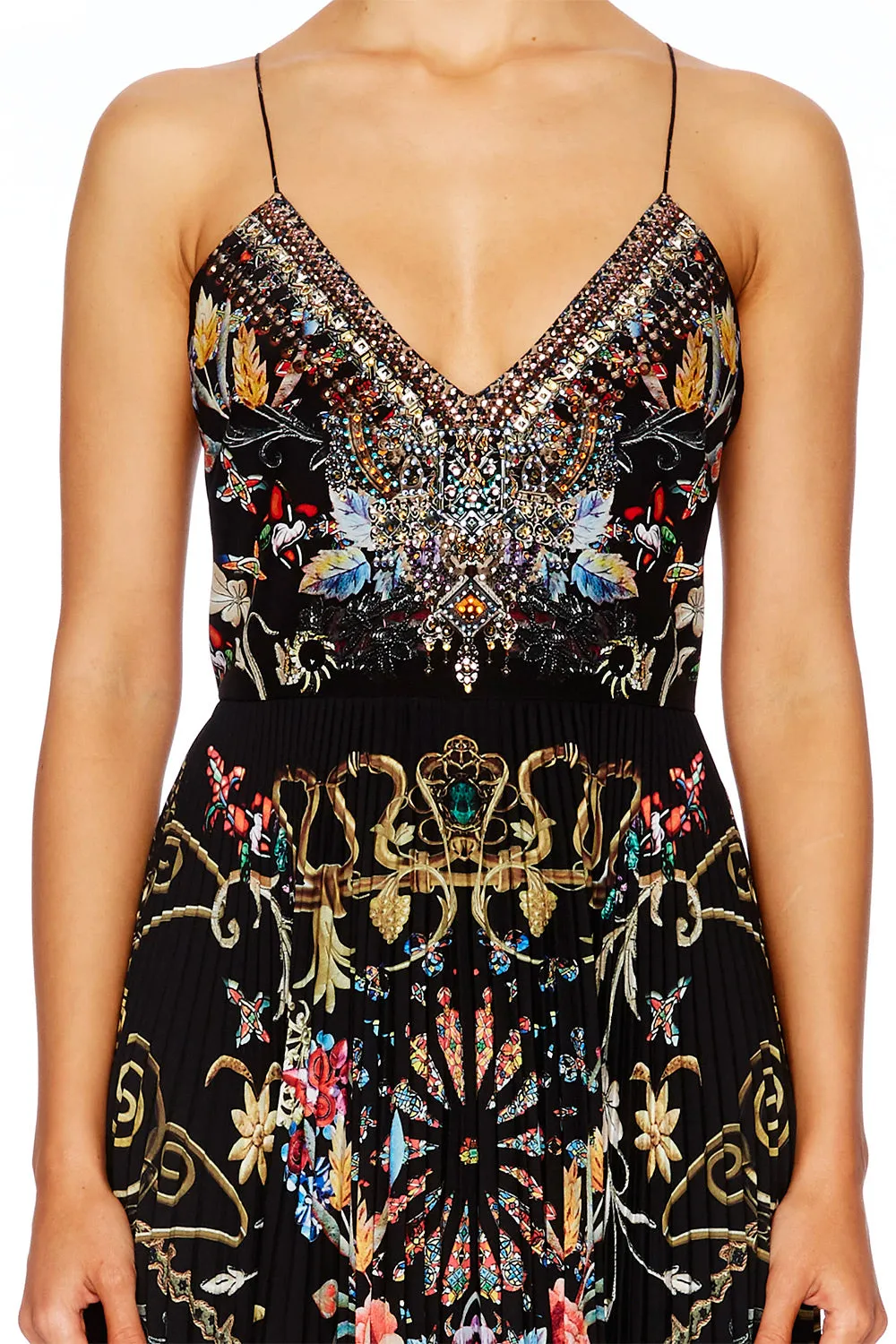 PLEATED SLIP DRESS DANCING IN THE DARK