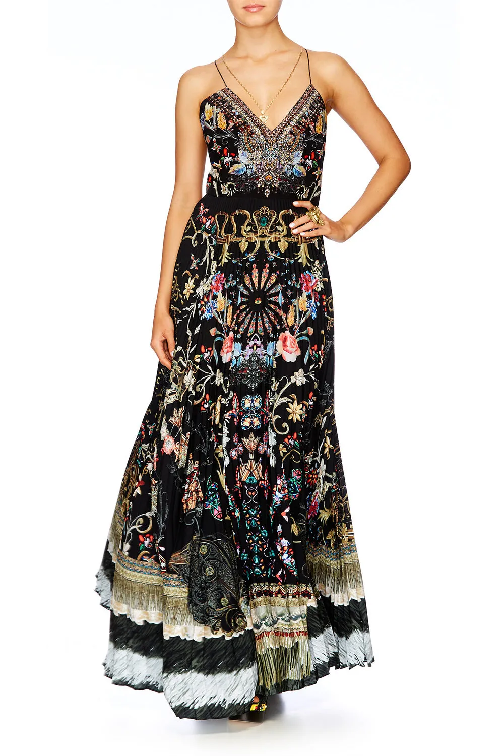 PLEATED SLIP DRESS DANCING IN THE DARK