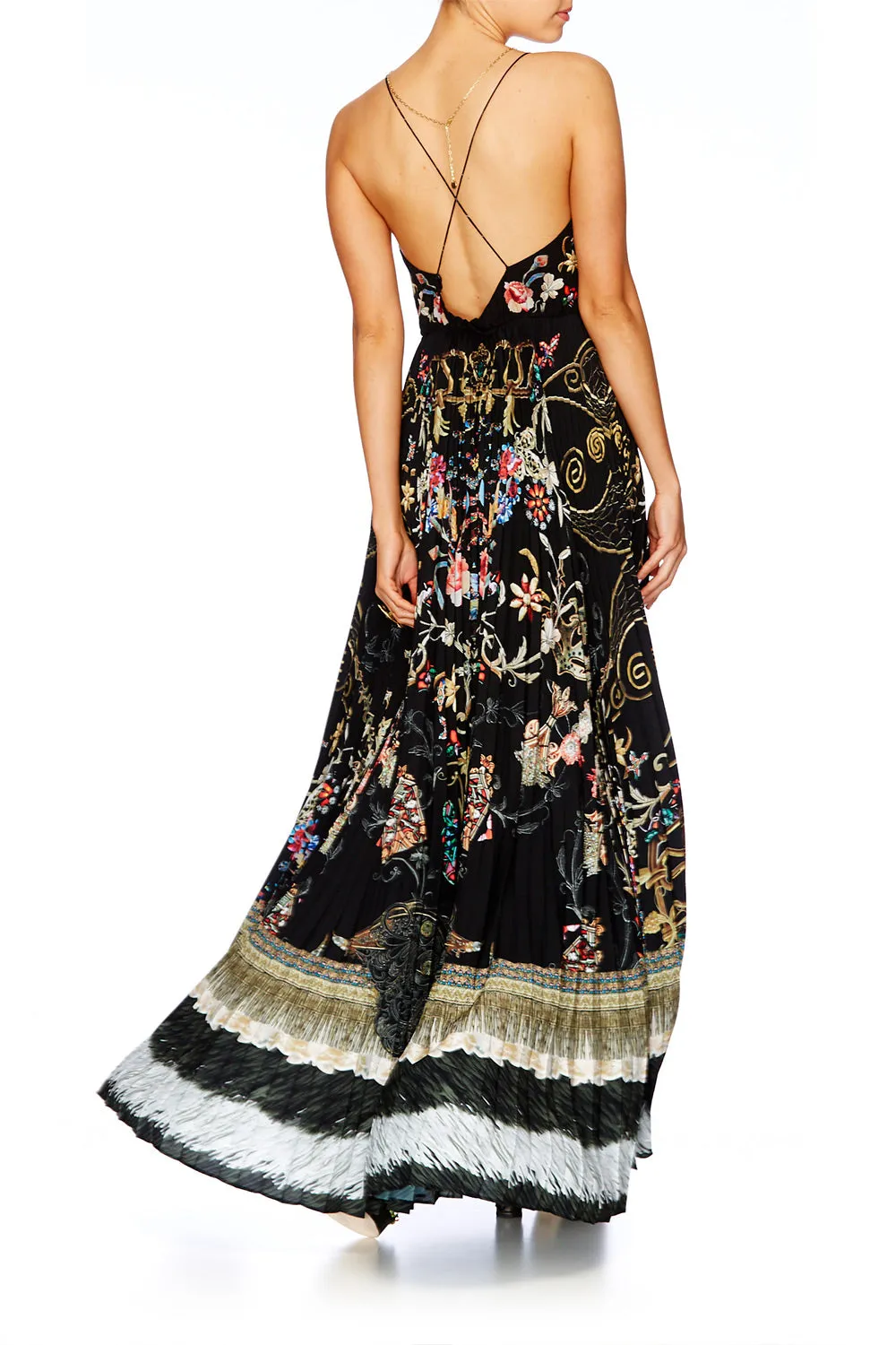 PLEATED SLIP DRESS DANCING IN THE DARK