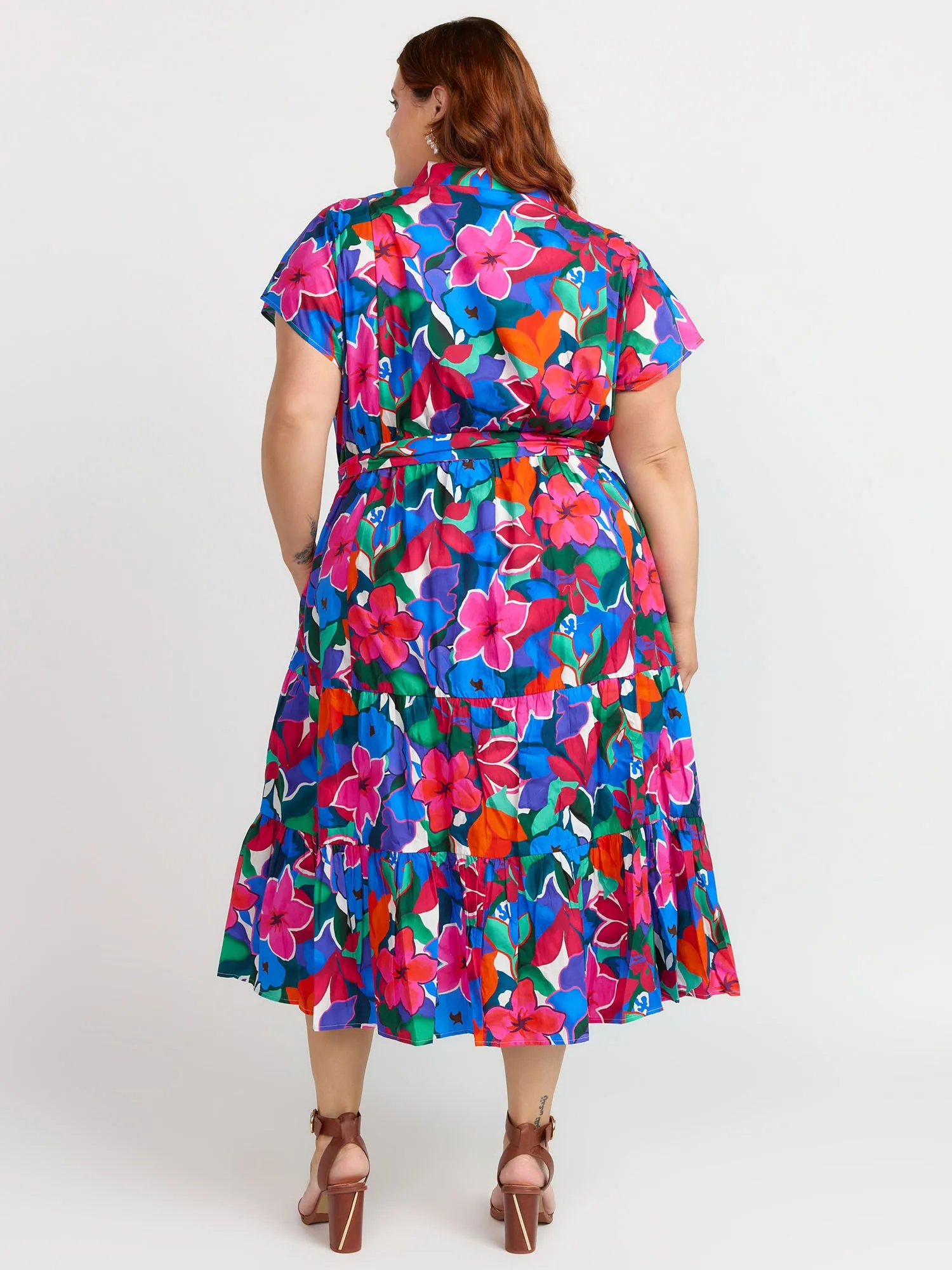 Plus Bold Floral Shirt Dress