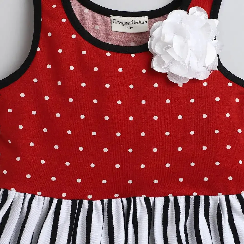 Polka with Stripes Printed Dress