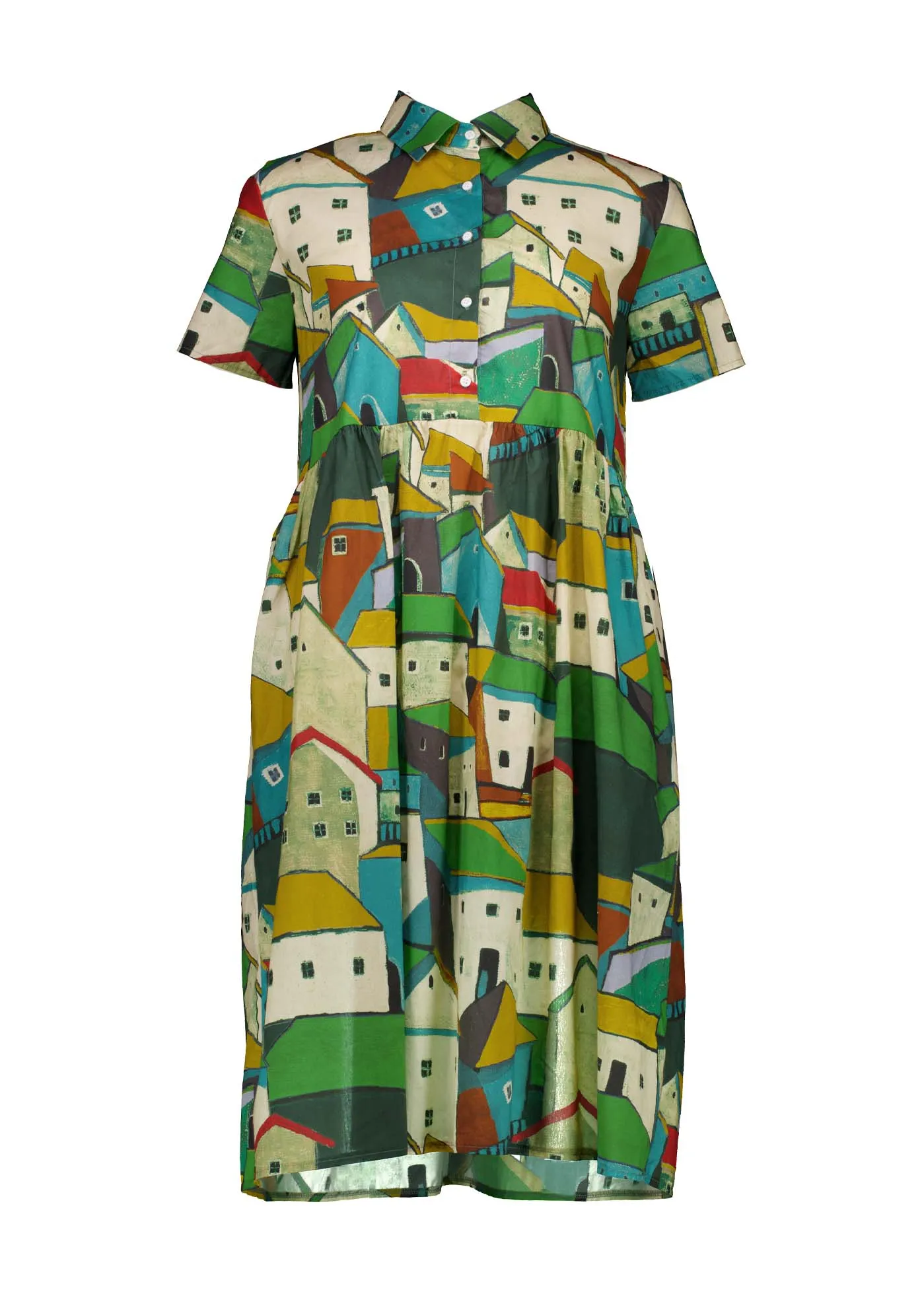 Pueblito Villa Dress Long Green in Viscose