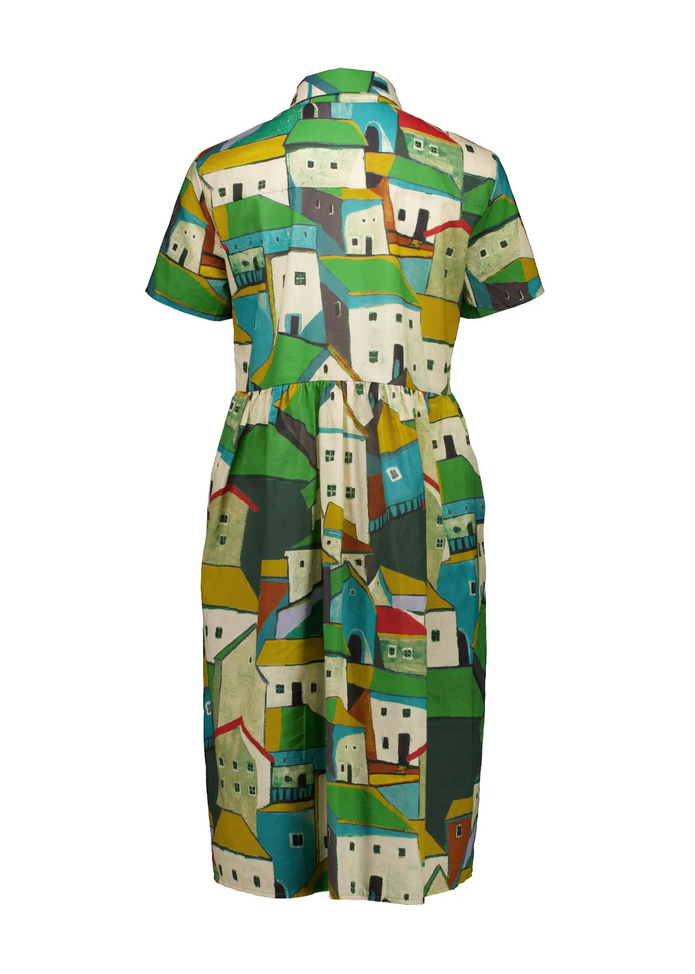 Pueblito Villa Dress Long Green in Viscose