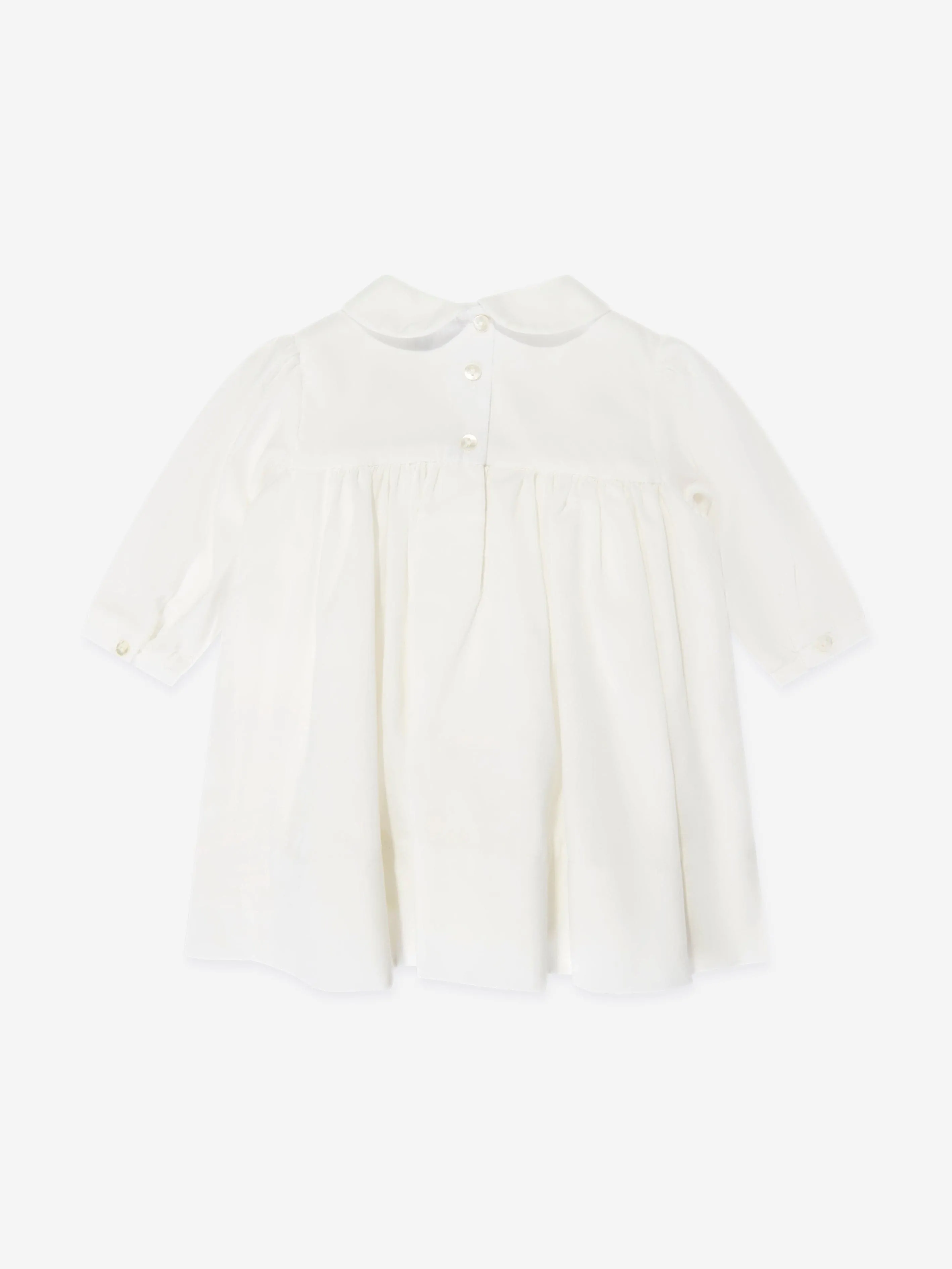 Sarah Louise Baby Girls Smocked Rose Bud Dress in Ivory