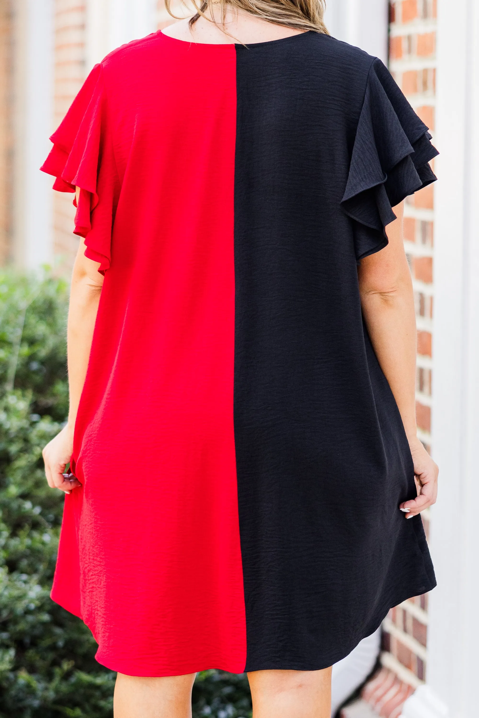 Saturday Best Dress, Black-Crimson