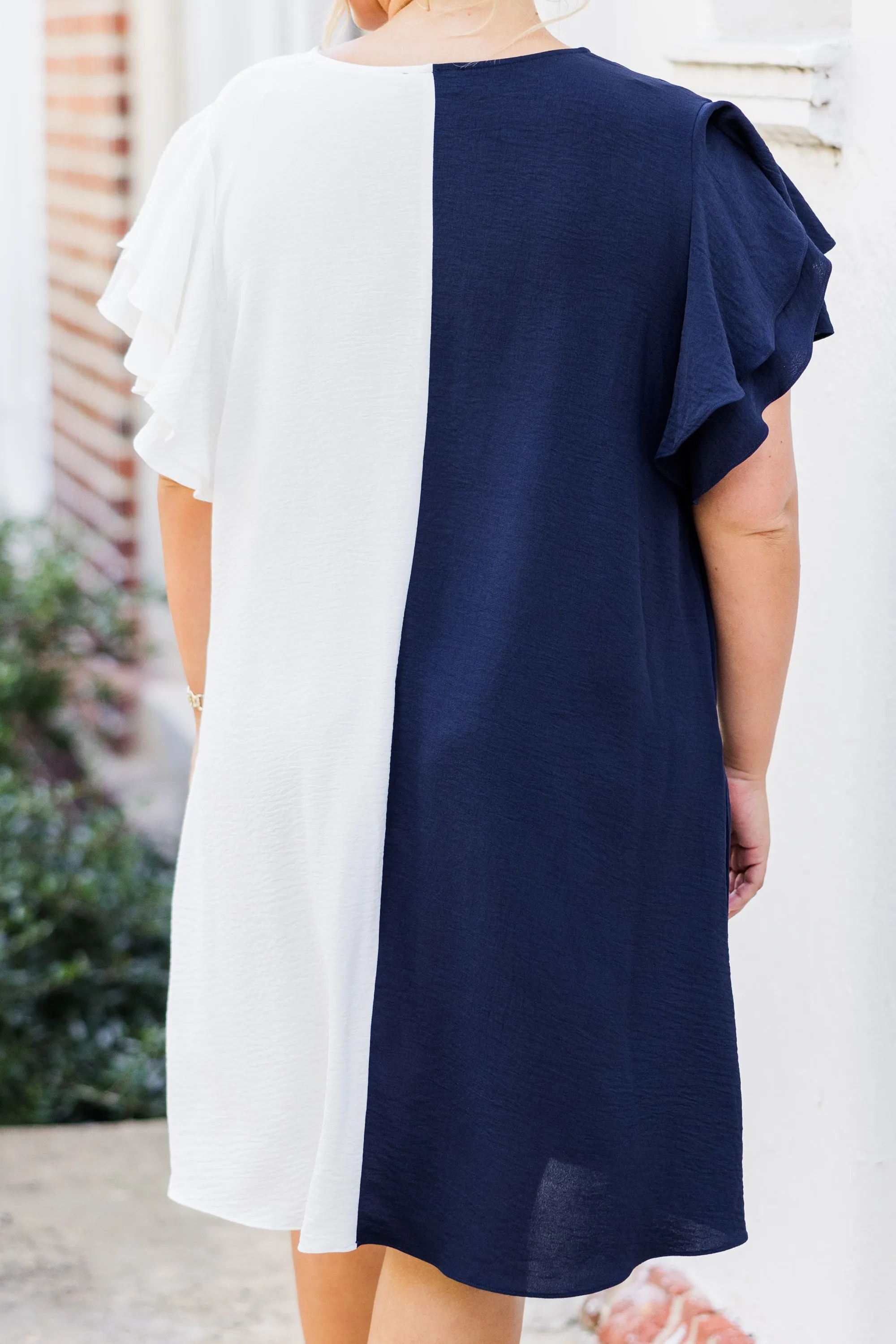 Saturday Best Dress, Navy-White