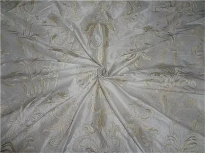 SILK DUPIONI EMBROIDERY REVERSABLE IVORY AND BLACK AND IVORY AND CREAM 54" wide DUP#E12