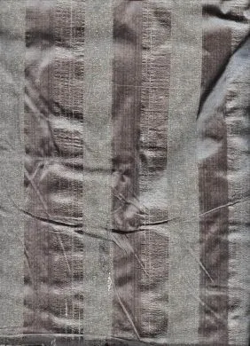 SILK DUPIONI stripe Fabric silver grey stripes 54" wide [275]