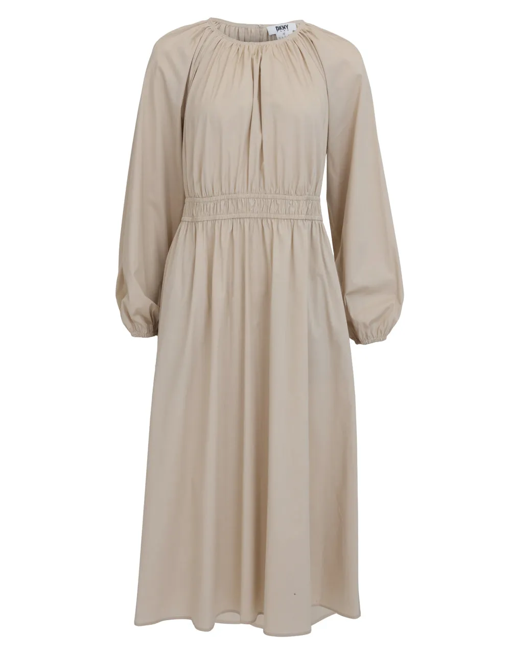 Silky Stretch Poplin Gathered Dress