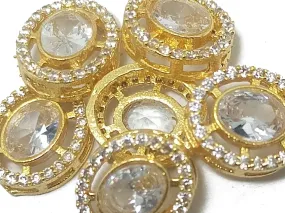 Silver & Yellow AD Quality Kundan Stones