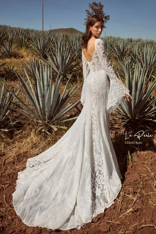 Size 14 La Perle LP2443 Burke Ivory/Light Nude Gown