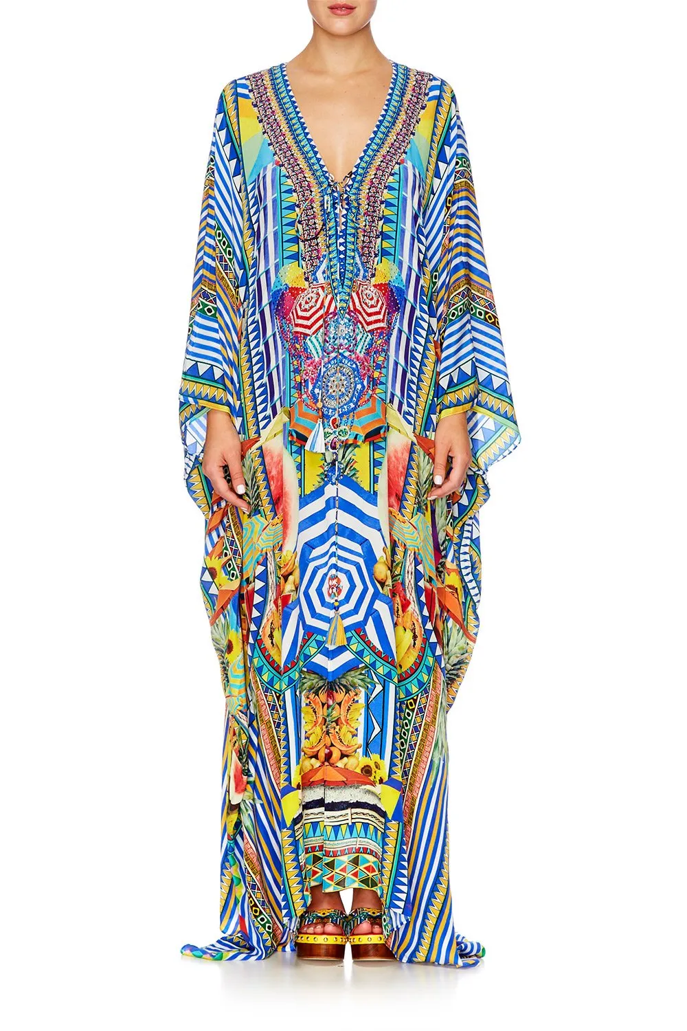 SPLIT HEM LACE UP KAFTAN BOOK A SHADE