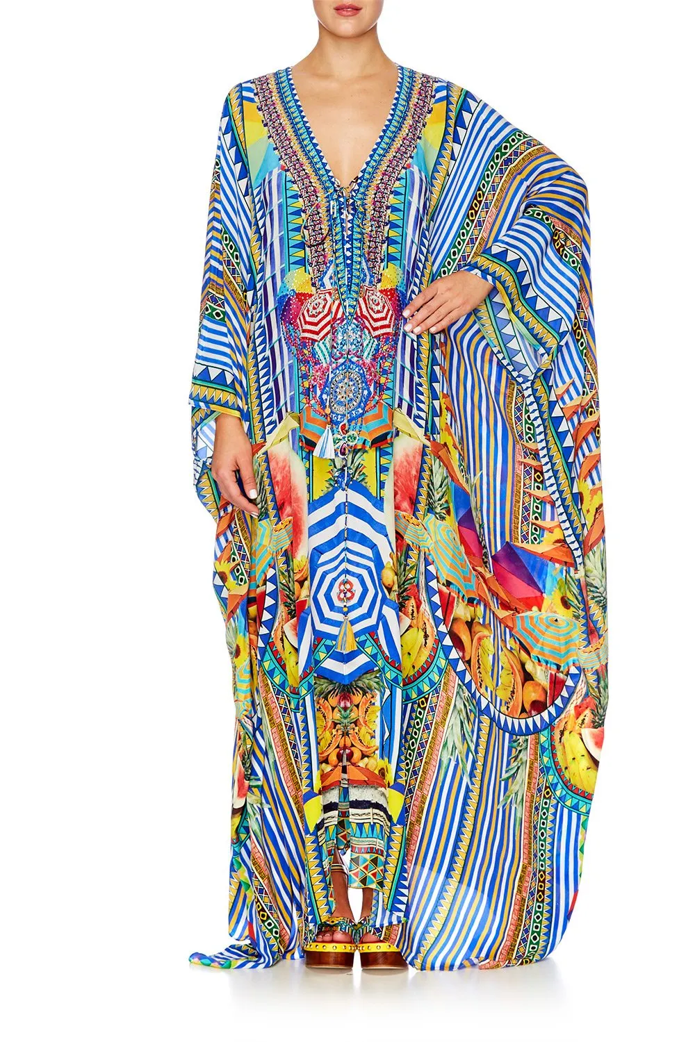 SPLIT HEM LACE UP KAFTAN BOOK A SHADE