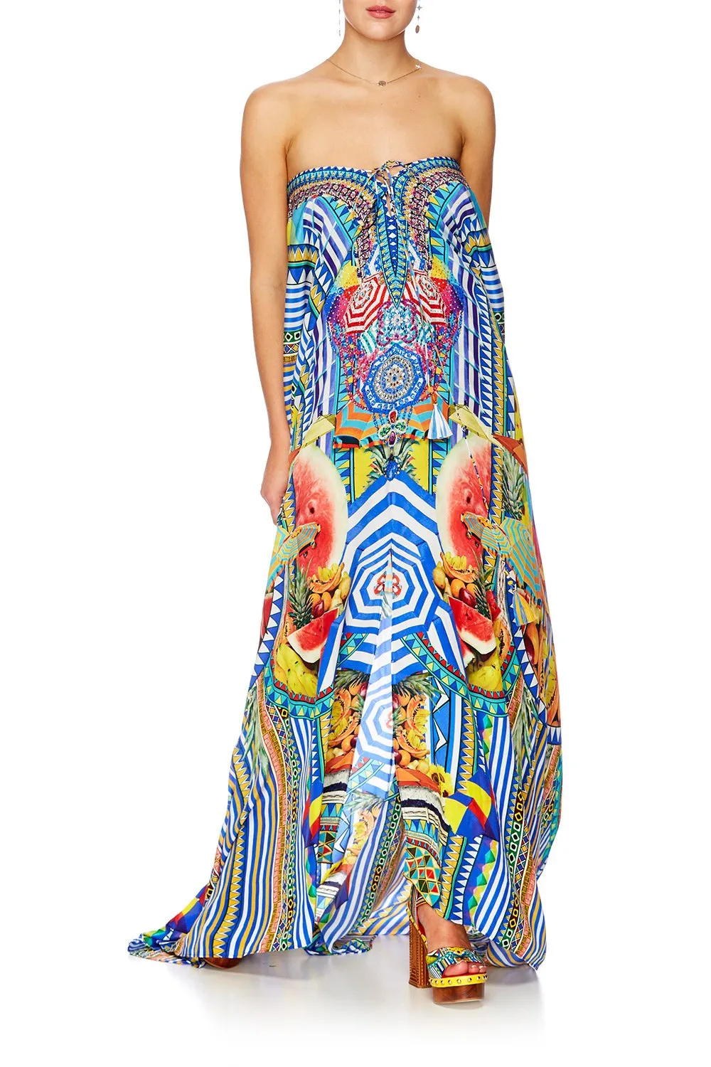 SPLIT HEM LACE UP KAFTAN BOOK A SHADE