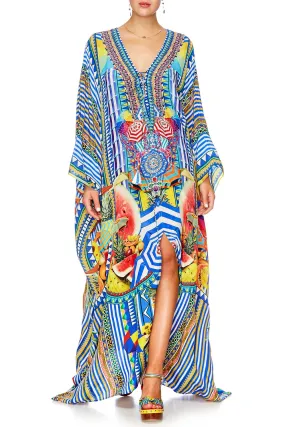 SPLIT HEM LACE UP KAFTAN BOOK A SHADE