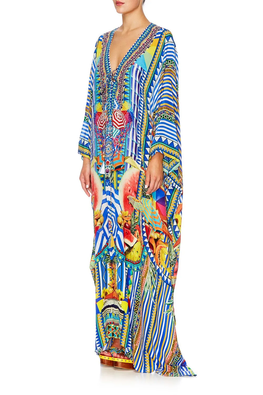 SPLIT HEM LACE UP KAFTAN BOOK A SHADE