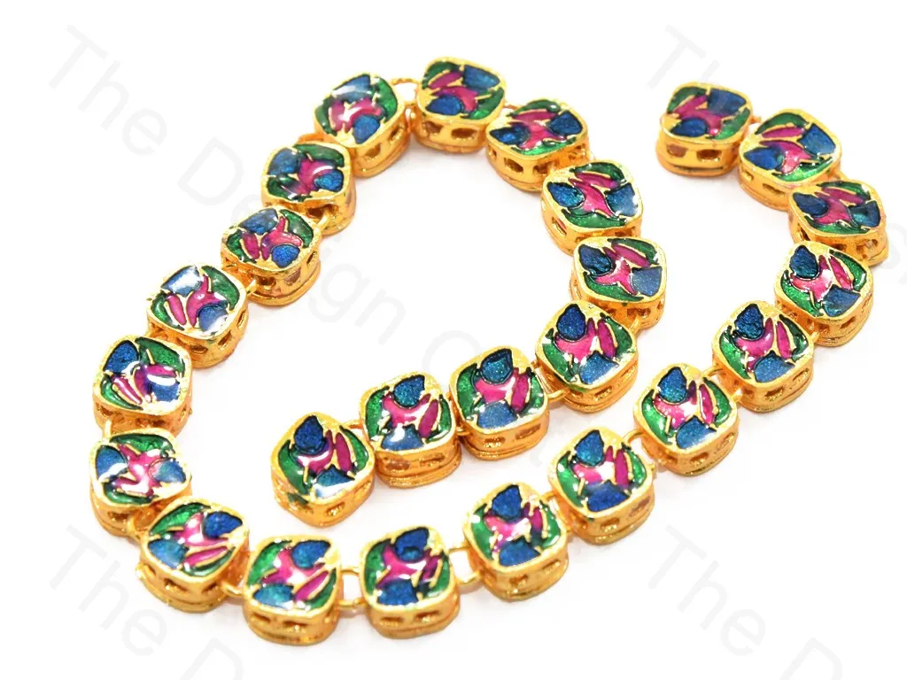 Square Shaped Meena Kundan
