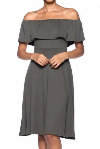 Summer Nights Off Shoulder Ruffle Dress