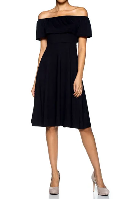 Summer Nights Off Shoulder Ruffle Dress