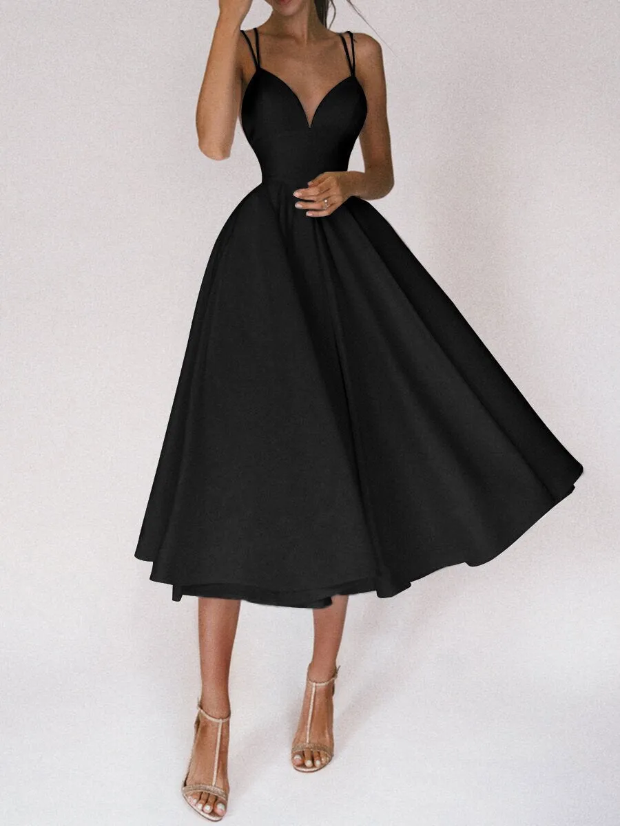 Suspender Swing Midi Dress