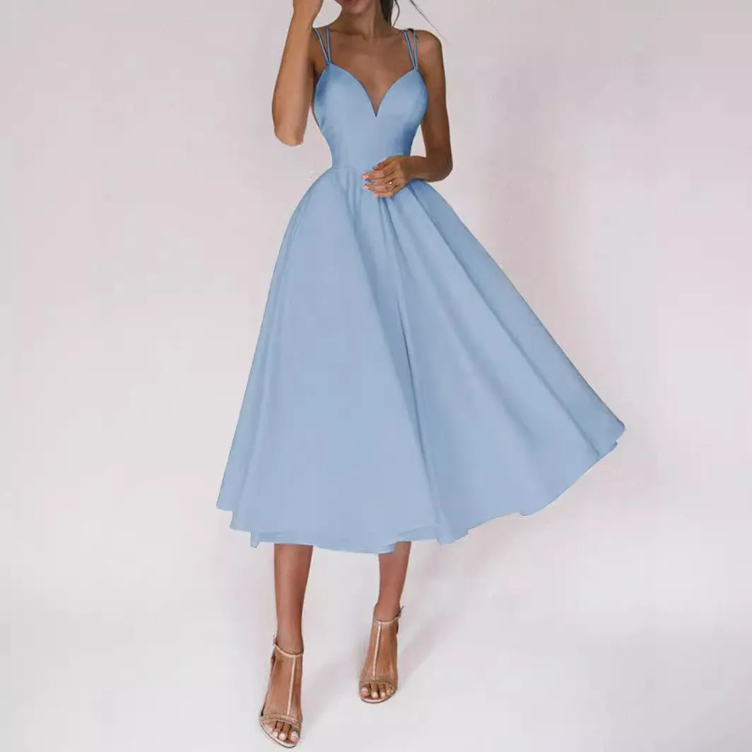 Suspender Swing Midi Dress